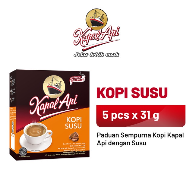 

KAPAL API Kopi Susu 1 Dus (5 x 31 gr)