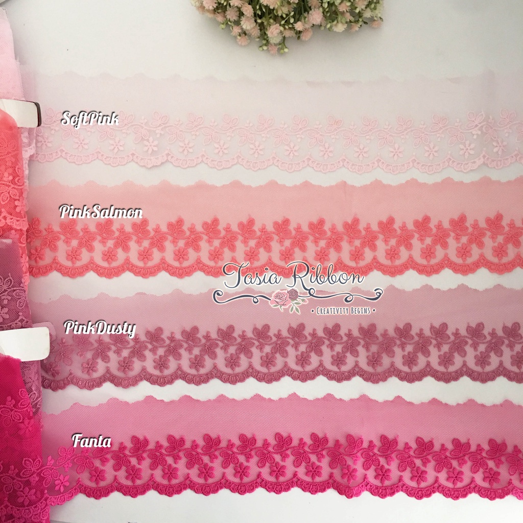 Tasia Ribbon Renda Tile Seroja Ulir ROLL | Renda Tile Full Bordir