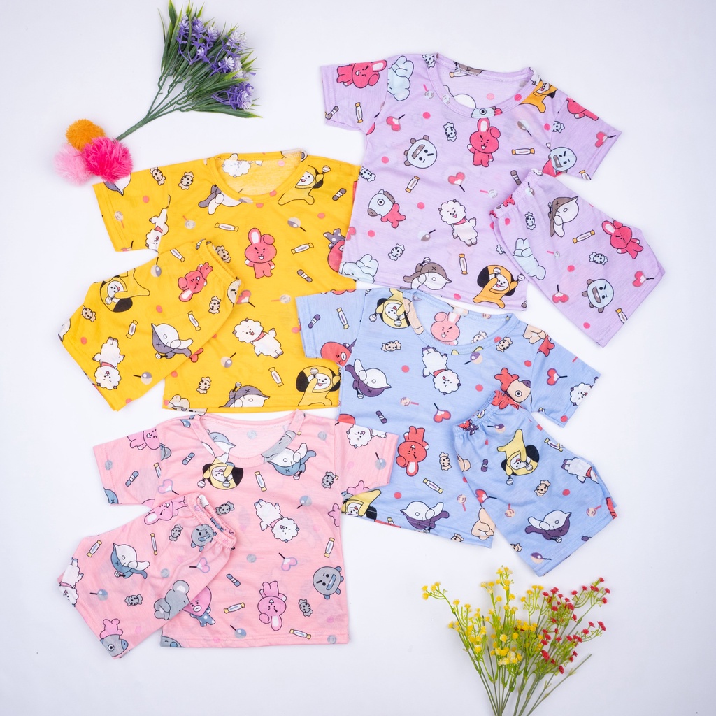 VS - Set Anak Mola I Setelan Anak Unisex / Set Baju Pendek &amp; Panjang / Kaos Anak Motif Karakter (usia 1-6 tahun)