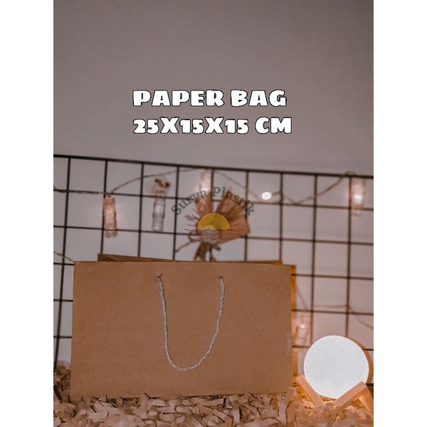 

Paper Bag / Tas Kertas Polos Warna Coklat Ukuran 25 x 15 x 15 CM