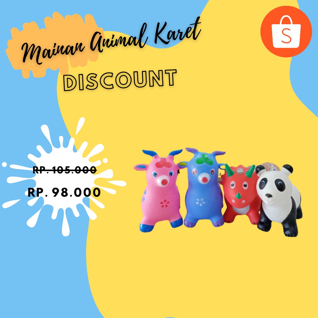 MAINAN ANIMAL KARET / MAINAN ANAK / JUMPING ANIMAL