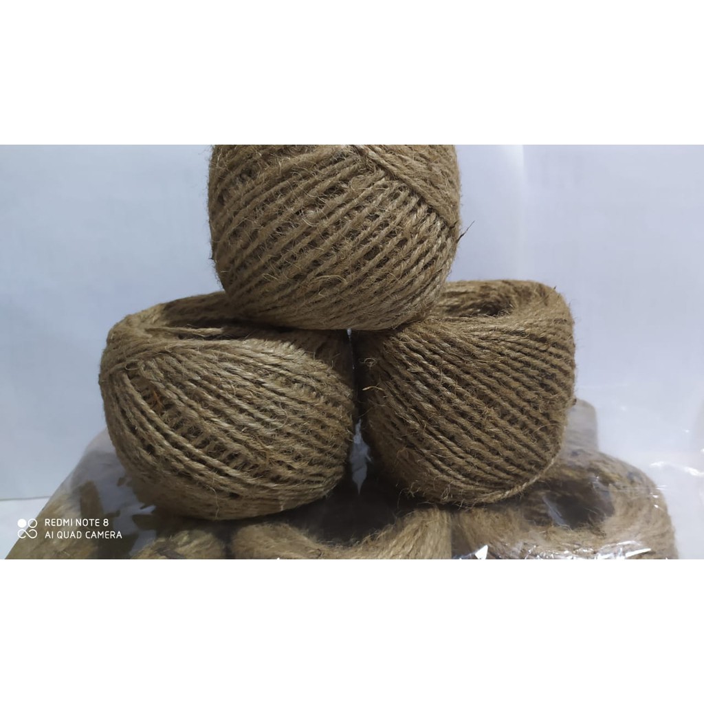 Per ROLL 50 Meter - Tali Rami / Hemp Rope / Tali Benang Goni Vintage - Benang Rajut - Benang Karung