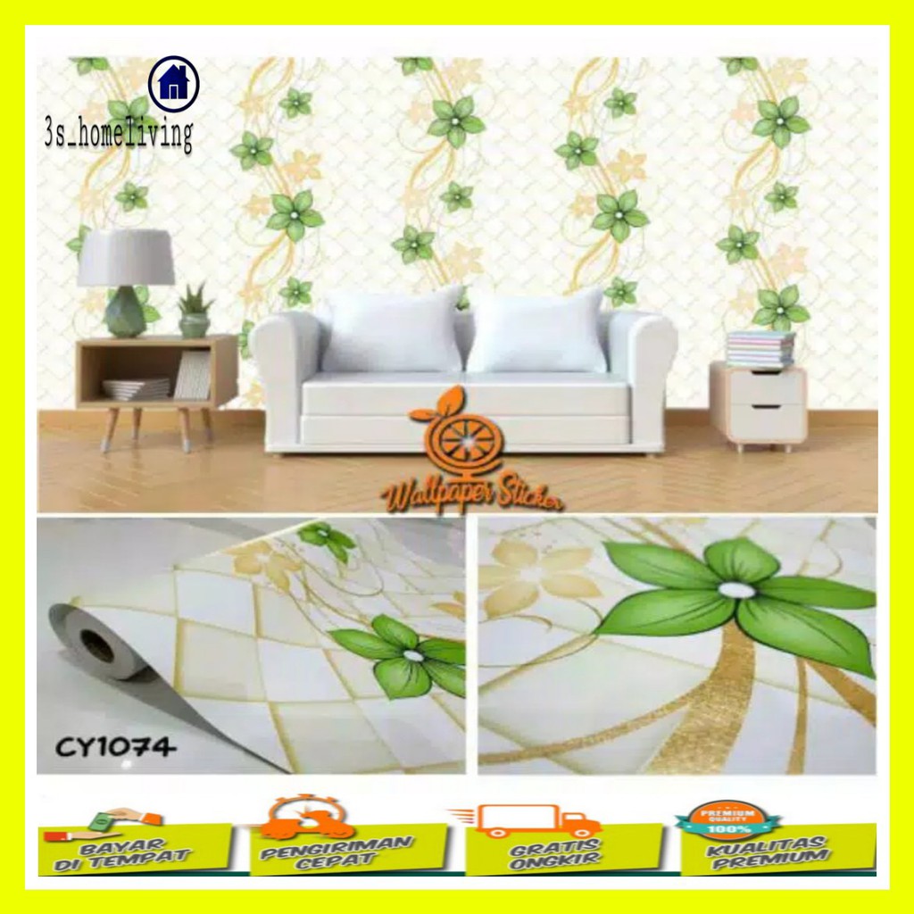 (COD) Wallpaper Dinding Anyaman Hijau / Wallpaper Anyaman Hijau / Wallpaper Hijau 500