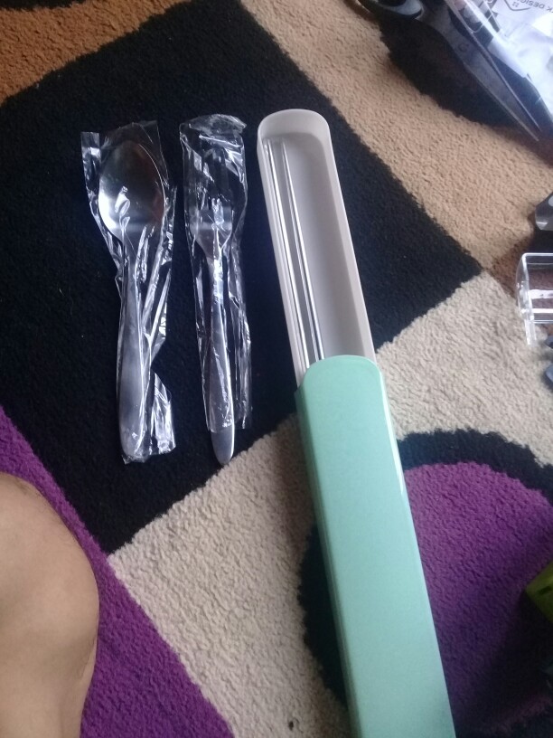 Sendok Travel Plus Garpu Dan Sumpit Anti Karat Bahan Stainless Stenles Free Kotak Dan Pouch Cuc-155