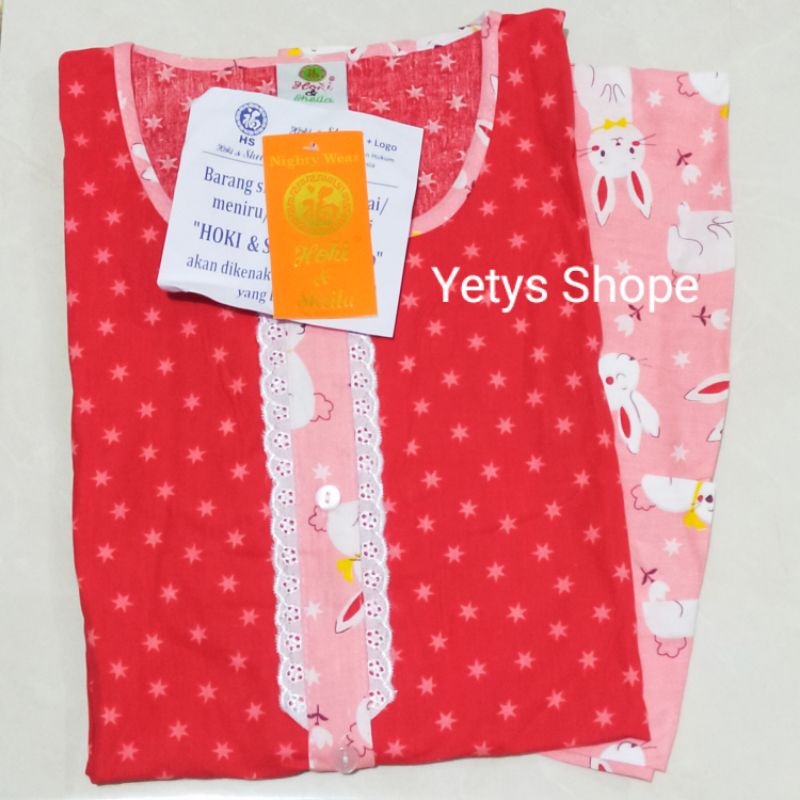 CP Full Kancing Hoki&Sheila LD110 Baju Tidur Piyama Standart [Part 1]-StartRabbit HS Merah