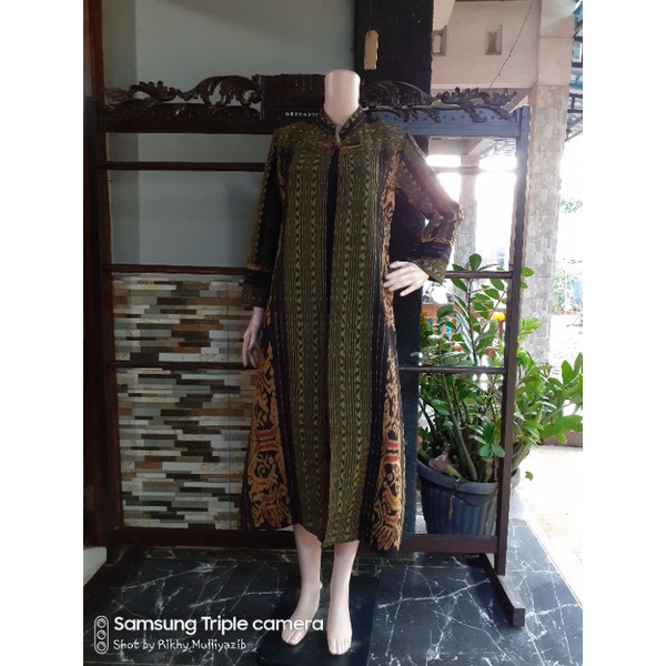 Long cardigan motif sabo baju tenun jepara etnik modern baju pesta CTB7