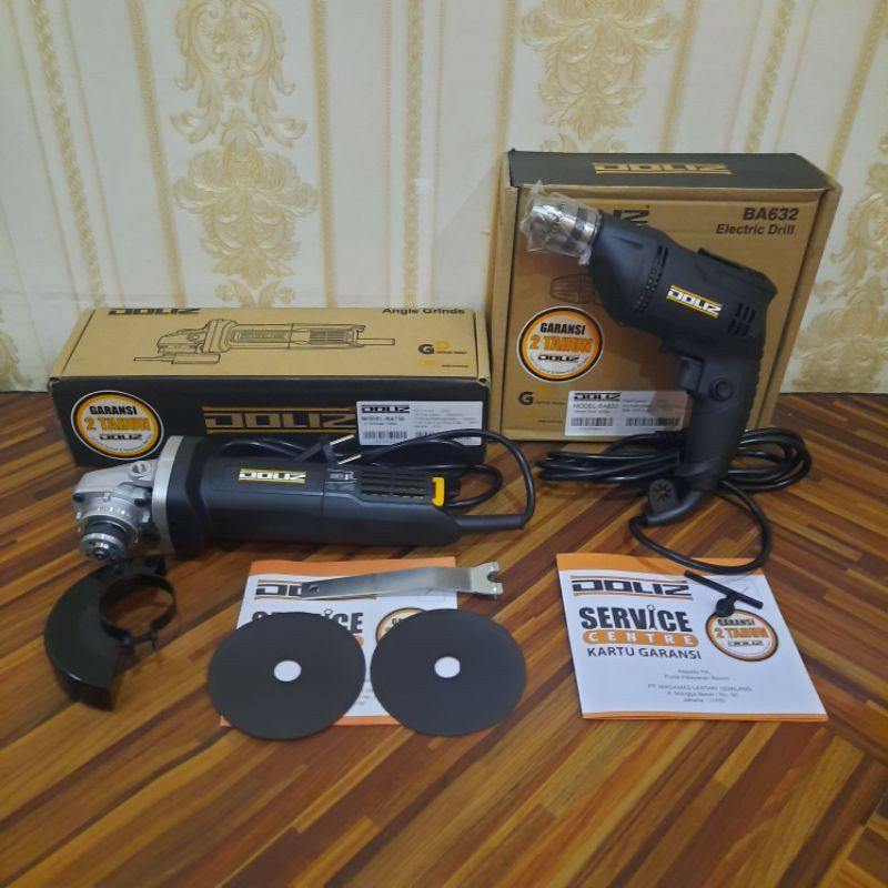 PAKET Mesin Bor Doliz BA632 (320watt) + Gerinda Doliz BA730 Bonus 2pcs Mata Gerinda + Gagang