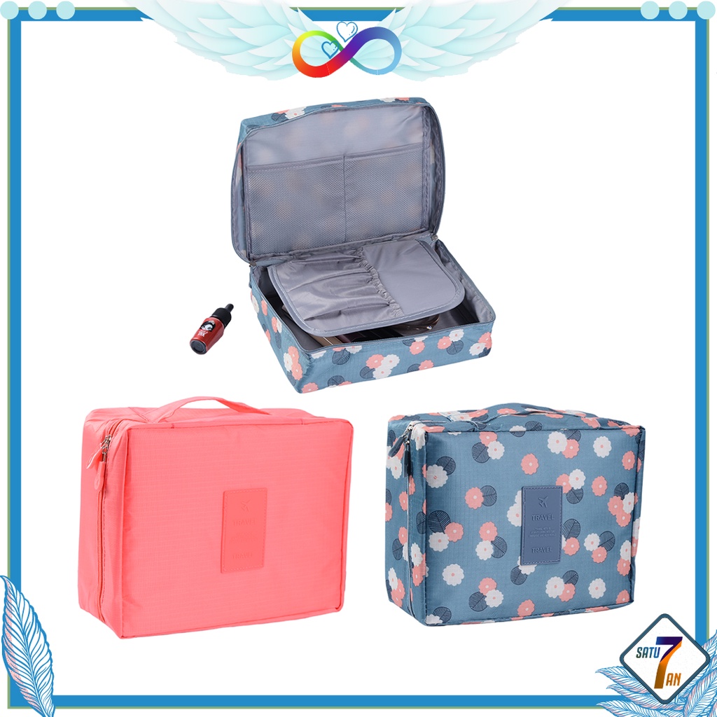 Satu7an PK-01-TK Tas Travel Bag Travelling Cosmetic Organizer Pouch Tas Monopoly Bag Kosmetik Nilon