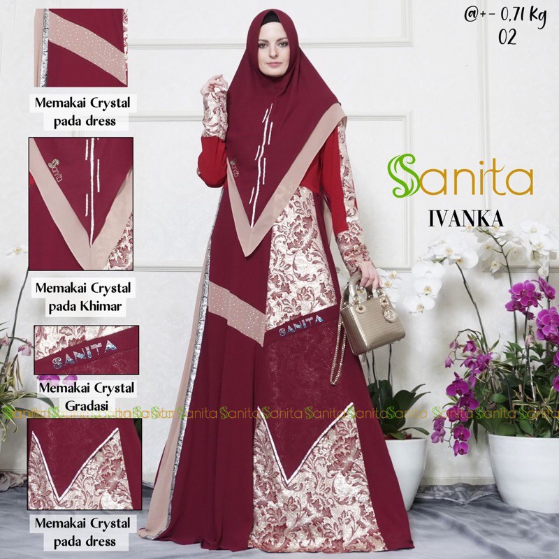 Gamis Syari Ivanka Original By Sanita (READY SIAP KIRIM)