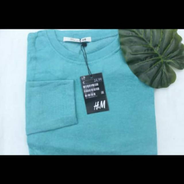 Baju Kaos Lengan Panjang Warna Hijau Biru Langit