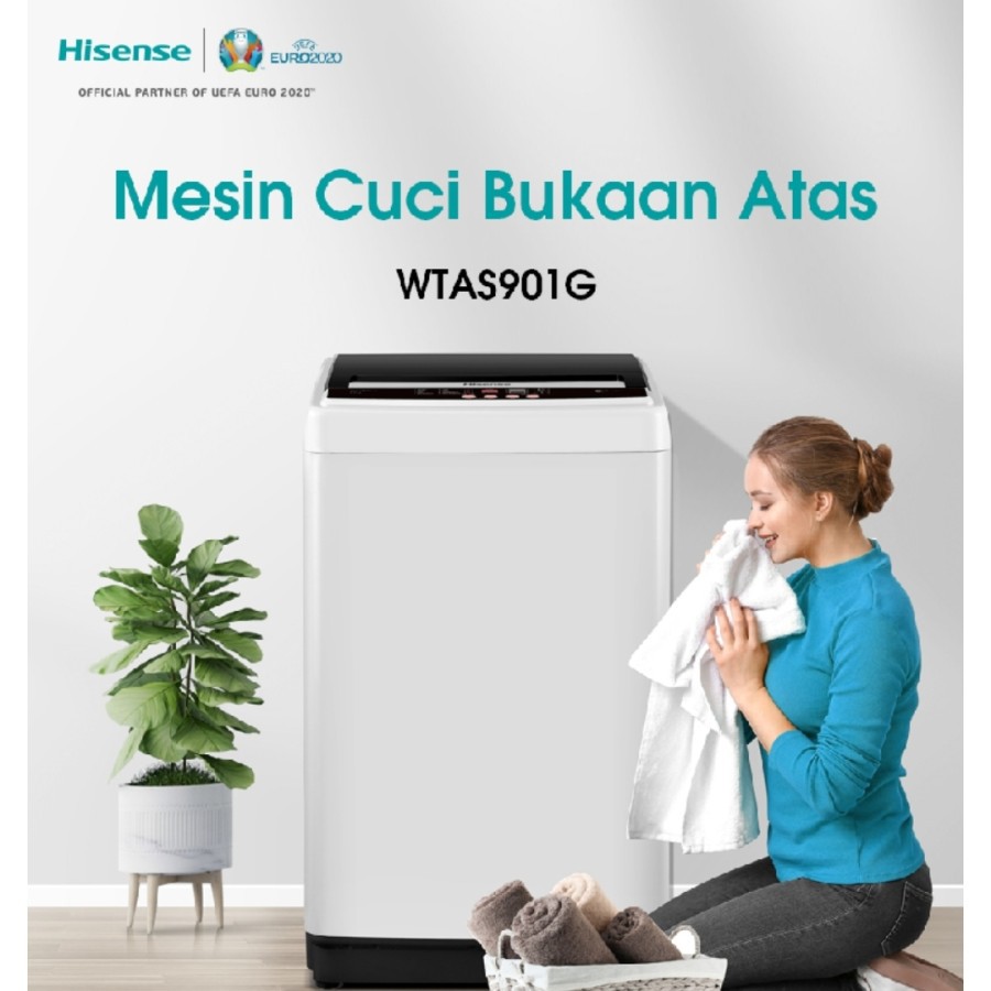 MESIN CUCI HISENSE WTAS901G, HISENSE TOP LOADING 9KG