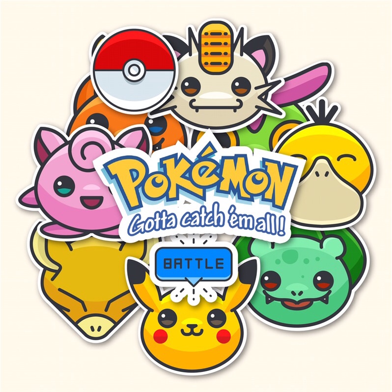 STICKER/STIKER AESTHETIC CUTTING PACK POKEMON SERIES - FOR TUMBLR/HELM/LAPTOP/CASE/HP