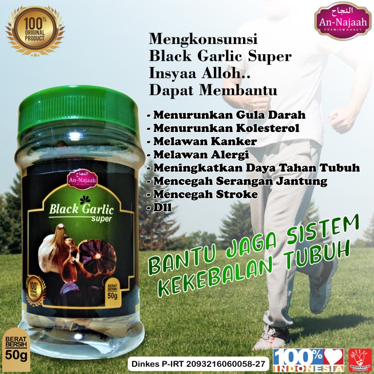 Black Garlic Super Bawang Putih Fermentasi 50 gr mengobati hipertensi An-Najaah Premium