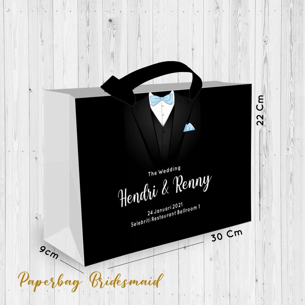 

PAPERBAG BAJU GROOMSMAN cetak 1 sisi ( Bahan Kertas TIK 210gr )