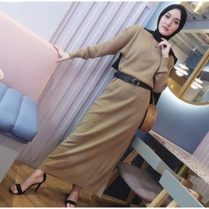 LONG DRESS / DRESS RAJUT / BOXY LONG DRESS / BAJU MUSLIM