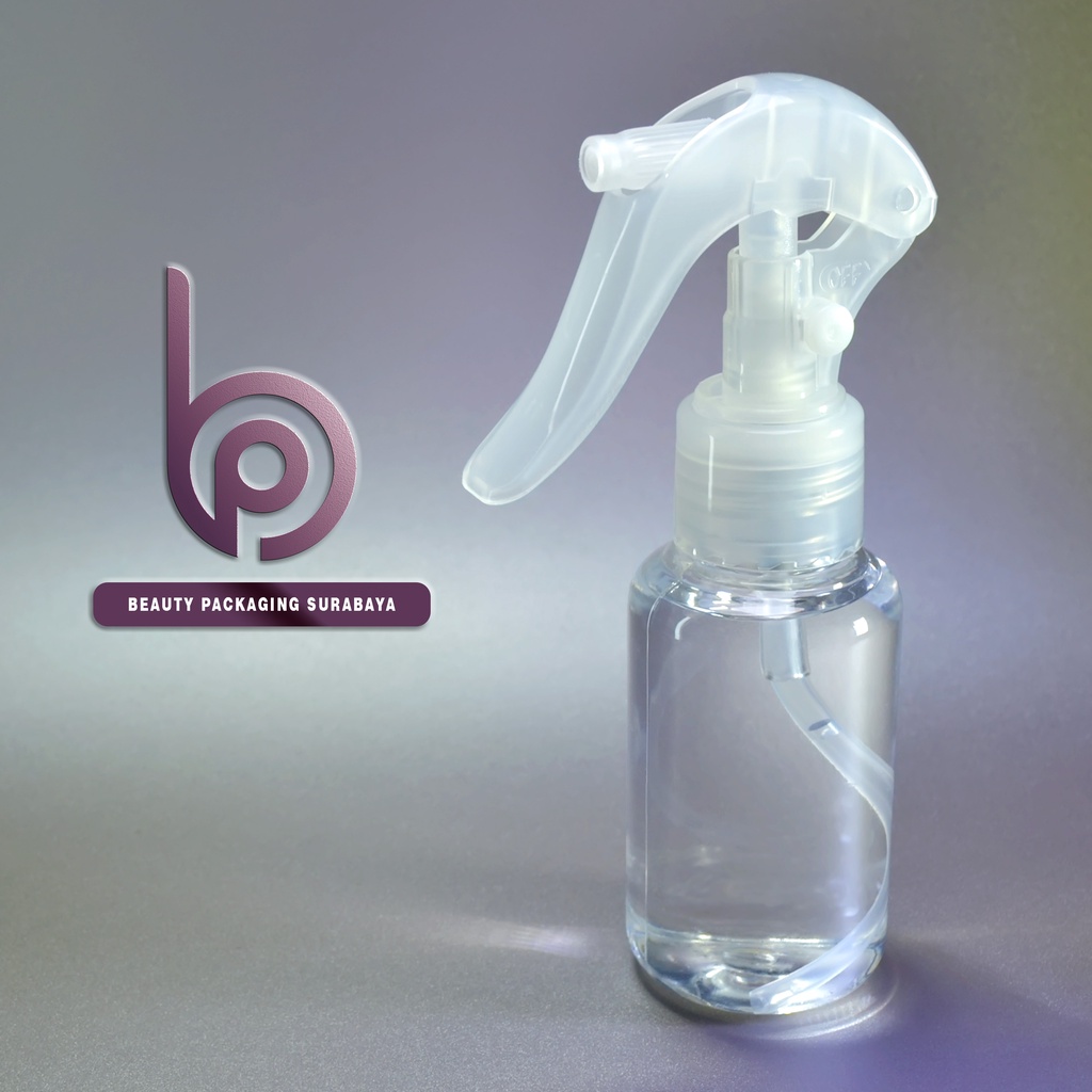 Botol Plastik PET 70ml Tubular Bening Tutup Spray Trigger Semprot