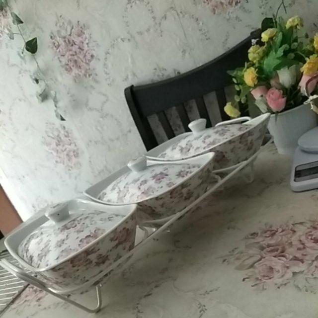 (hanya Di Shopee) Vicenza Alat Saji Dengan Rak / Wadah Sayur / Prasmanan Vicenza - Ba751