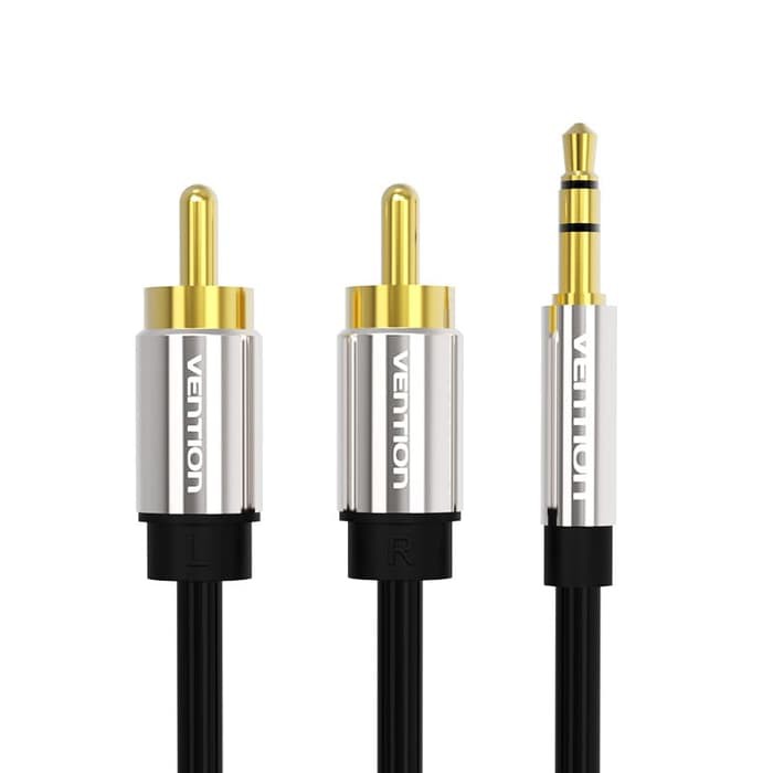 Vention BCF 5M Kabel 2 Rca ke 3.5mm kabel komputer ke speaker