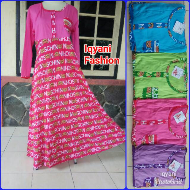 Gamis kaos Daster muslimah daster Amro baju santai panjang bawah lebar