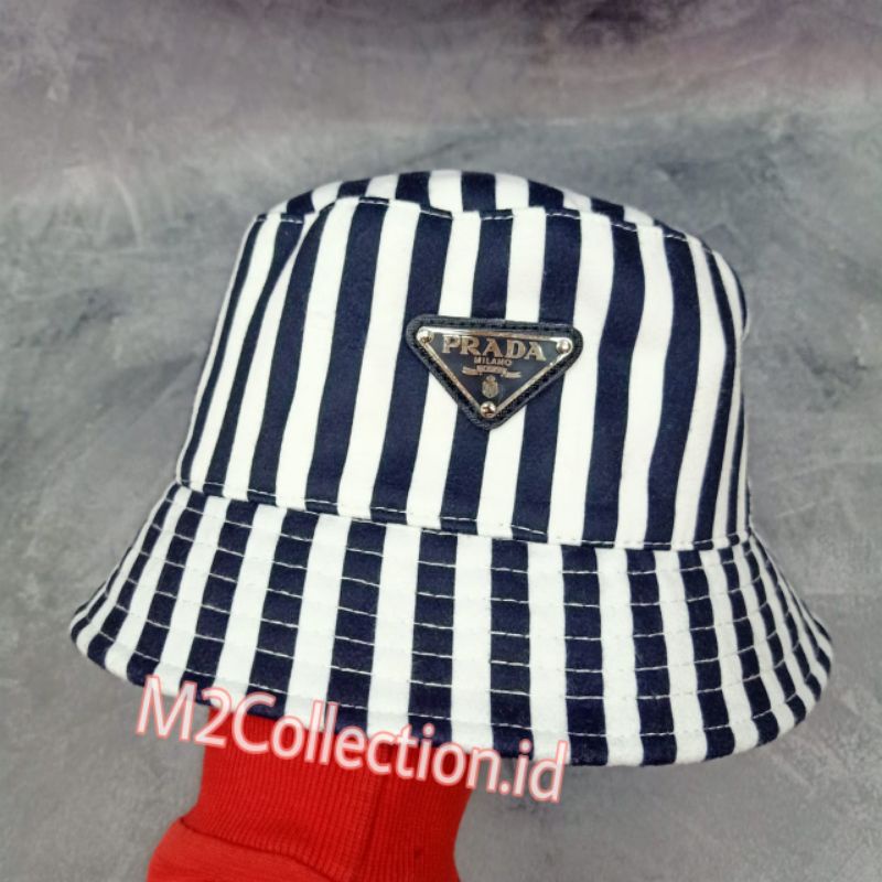 Topi Bucket Prada Salur Logo Topi Premium Quality