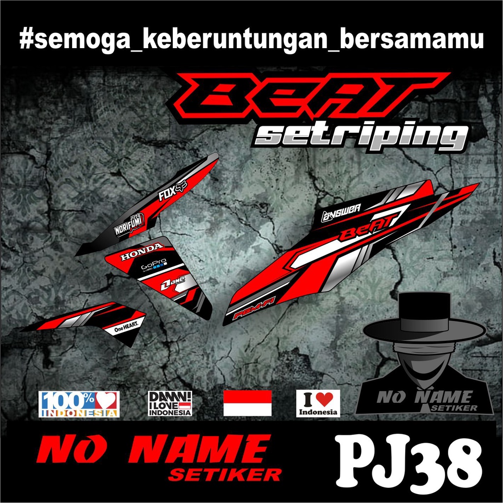 striping semi full setiker stiker beat fi (pj38) 2013-2015 variasi stiker motor honda setriping beat