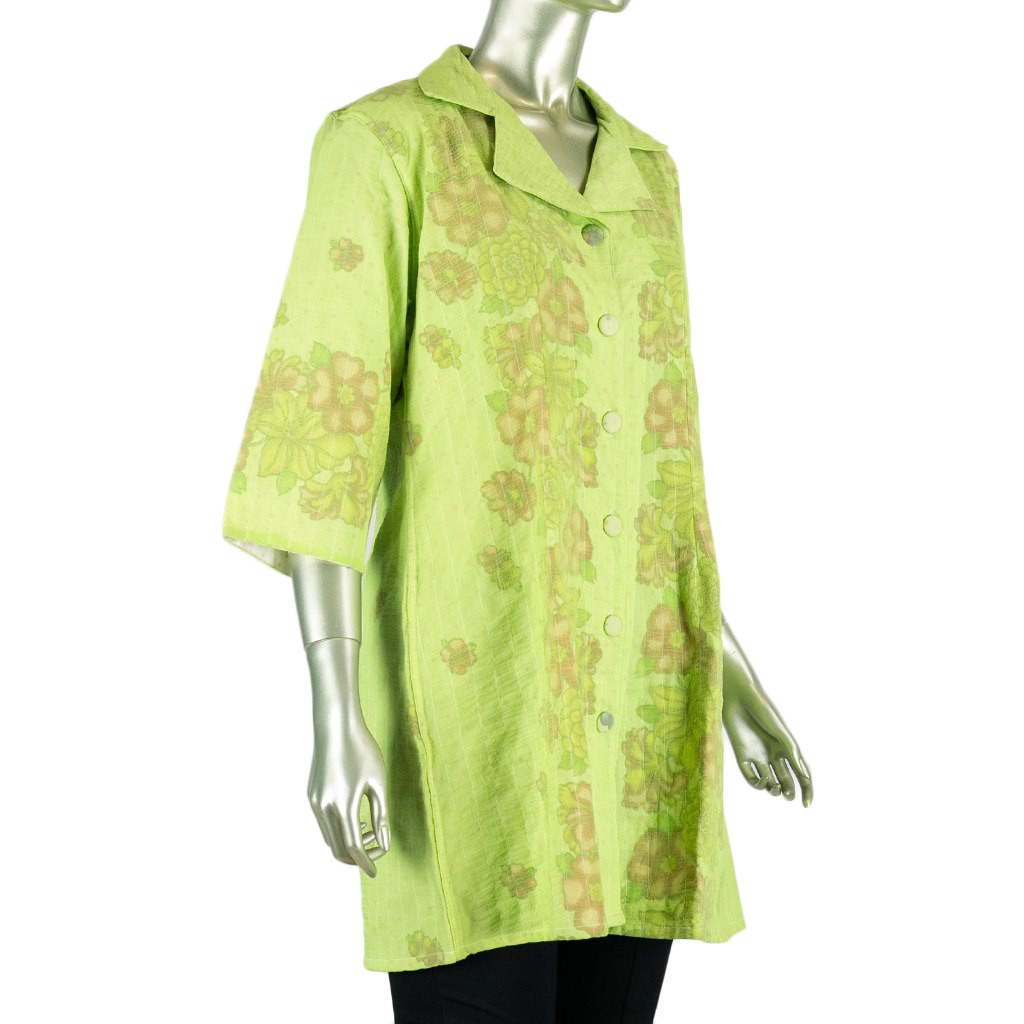 BLOUSE BATIK MBL LONG ATASAN WANITA LENGAN PANJANG KANCING BUNGKUS