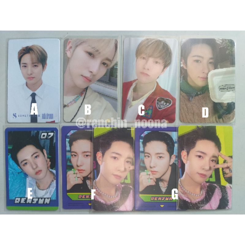 PC RENJUN NCT DREAM [SOMETHINC HELLO FUTURE JEWEL UNIVERSE  TUMBLER KOSEP TC GLIMO MACHING GAME CARD
