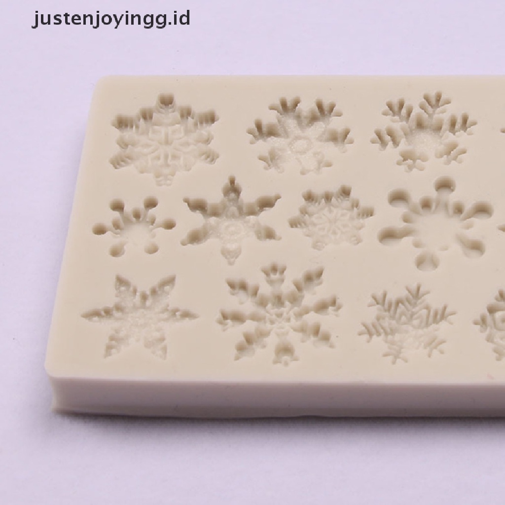 Cetakan Adonan Kue &amp; Cokelat Desain Snowflake Bahan Silikon Untuk Natal