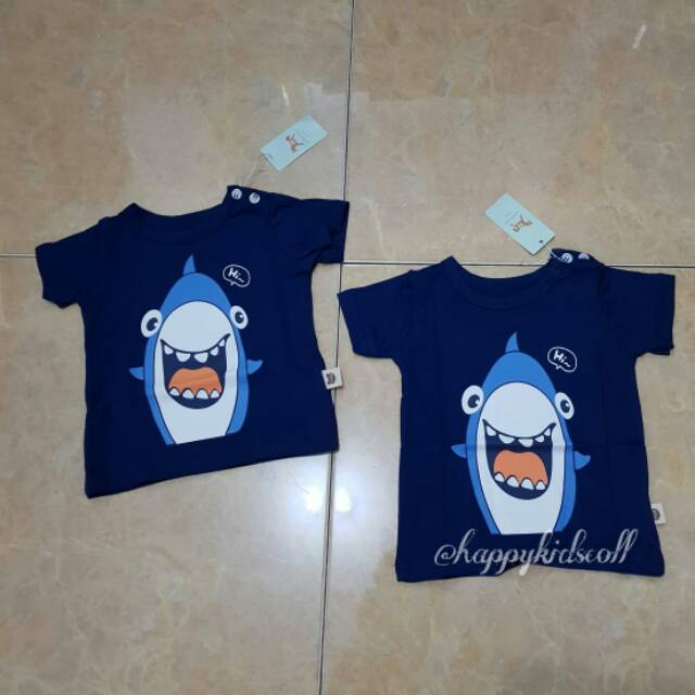 Tshirt impor baby shark usia 6 bln - 2 thn