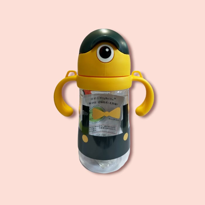 BPA FREE Botol Minum Anak Karakter Minion 420ML + Tali dan Sedotan