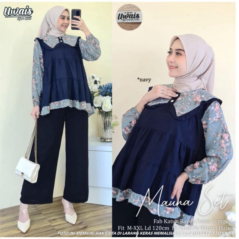 Uwais Mauna Set | Setelan Wanita Terbaru Uwais Mauna Set Original By Uwais Hijab