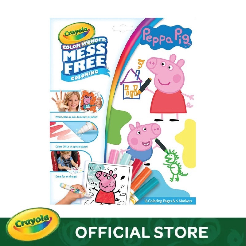 Crayola Color Wonder Mess Free Coloring Pages Markers Peppa Pig Shopee Indonesia