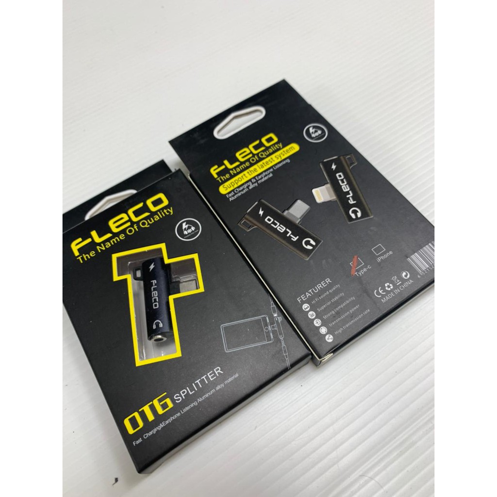 OTG SPLITER ADAPTER FLECO TYPE C HEADPHONE PLUS LIGHTNING FOR TYPE C