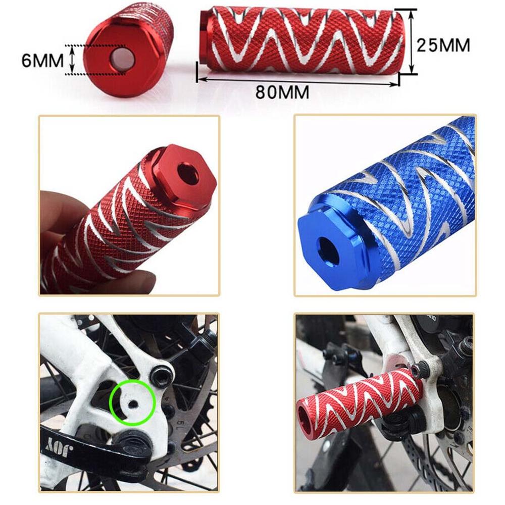 Agustinina Stunt Pegs MTB BMX 1pasang Ban Roda Aluminium Alloy Metal Depan Belakang Roda Pijakan Kaki