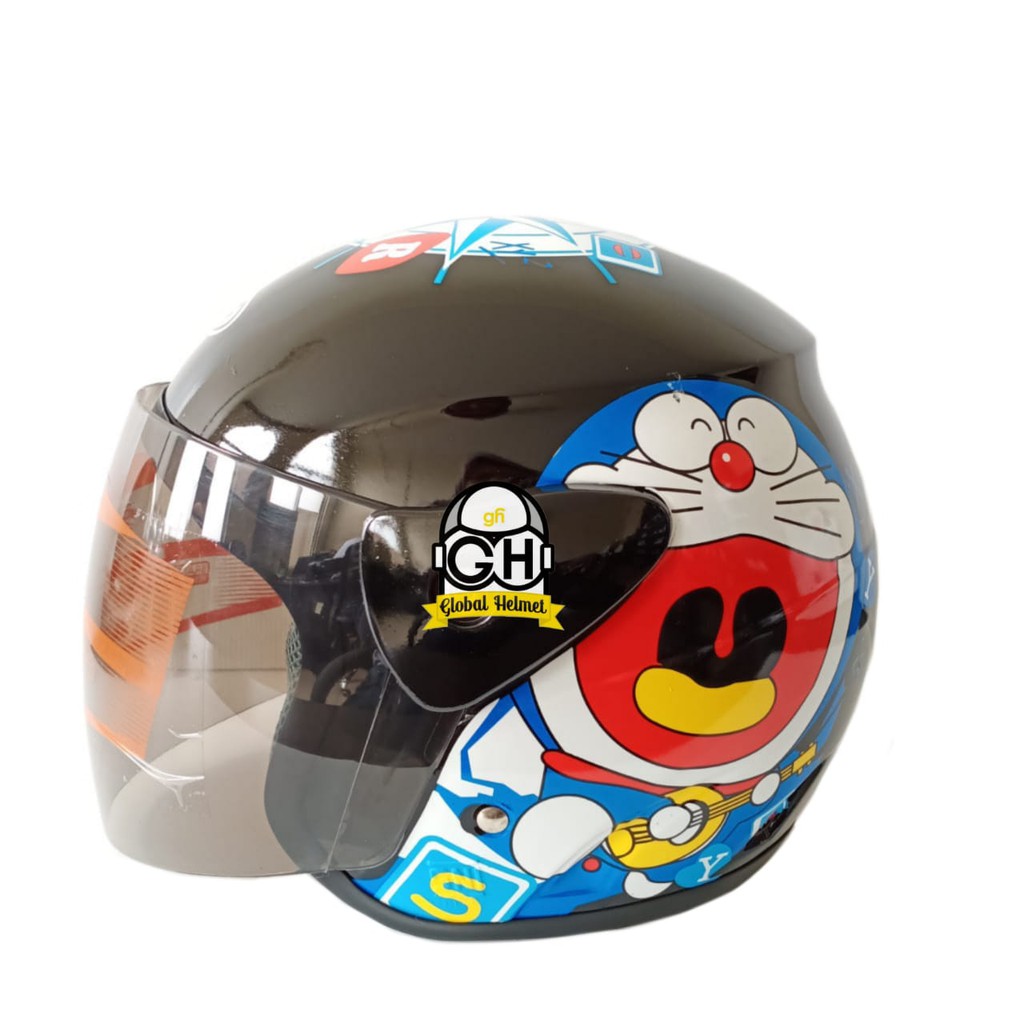 HELM EVOLUTION DORAEMON BLACK HALF FACE MODEL GM EVO