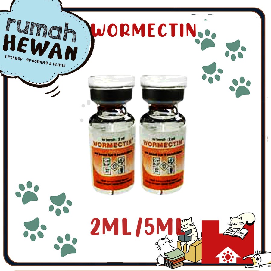 Wormectin 2ml - Obat Kutu Jamur Scabies Kucing Anjing Kelinci - 2 ML