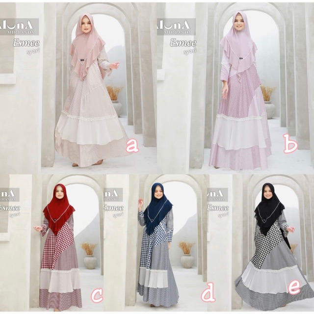 Gamis Esmee Syari Set Free Masker Original By Aluna Mirranda (SIAP KIRIM)