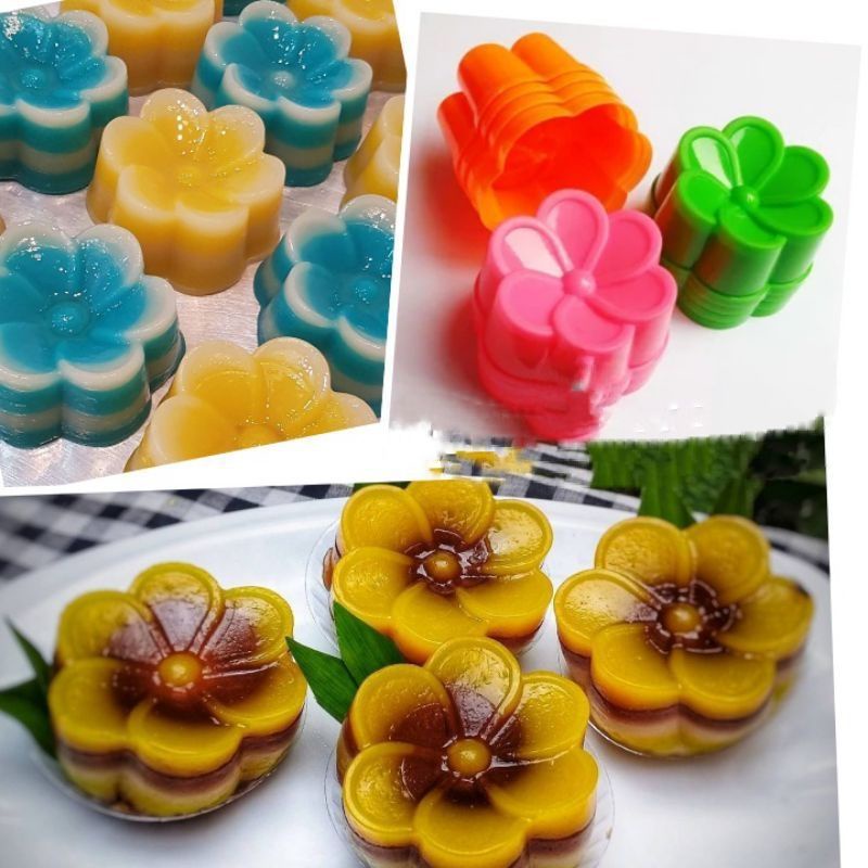 12 Pcs Cetakan Kue Bolu Puding Lapis Bunga Jasmin Kamboja  Melati 12 pcs