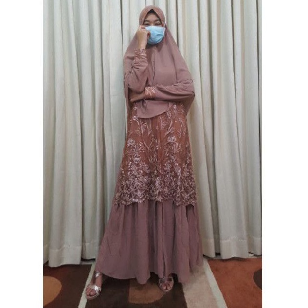 Vinny Dress - Gamis Syar'i - One Set Hijab - Gamis Tille - Gamis Seruti - Tanahabang Collection
