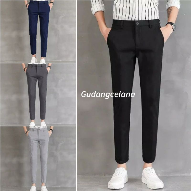 Celana Ankle Pants Celana Casual Celana Formal Celana Bahan Kerja Kantor Celana Panjang Pria Chino Chinos Fashion Pria