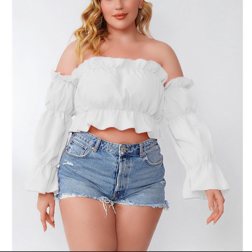 Lonny Baju Sabrina Wanita Blouse|Baju Sabrina Jumbo Atasan Big Size|Baju Sabrina Korean Style|Baju S