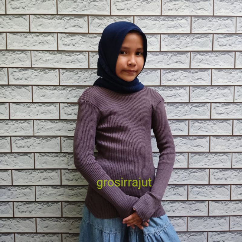 Atasan rajut anak  perempuan Sweater rajut anak turtleneck Amira TEBAL