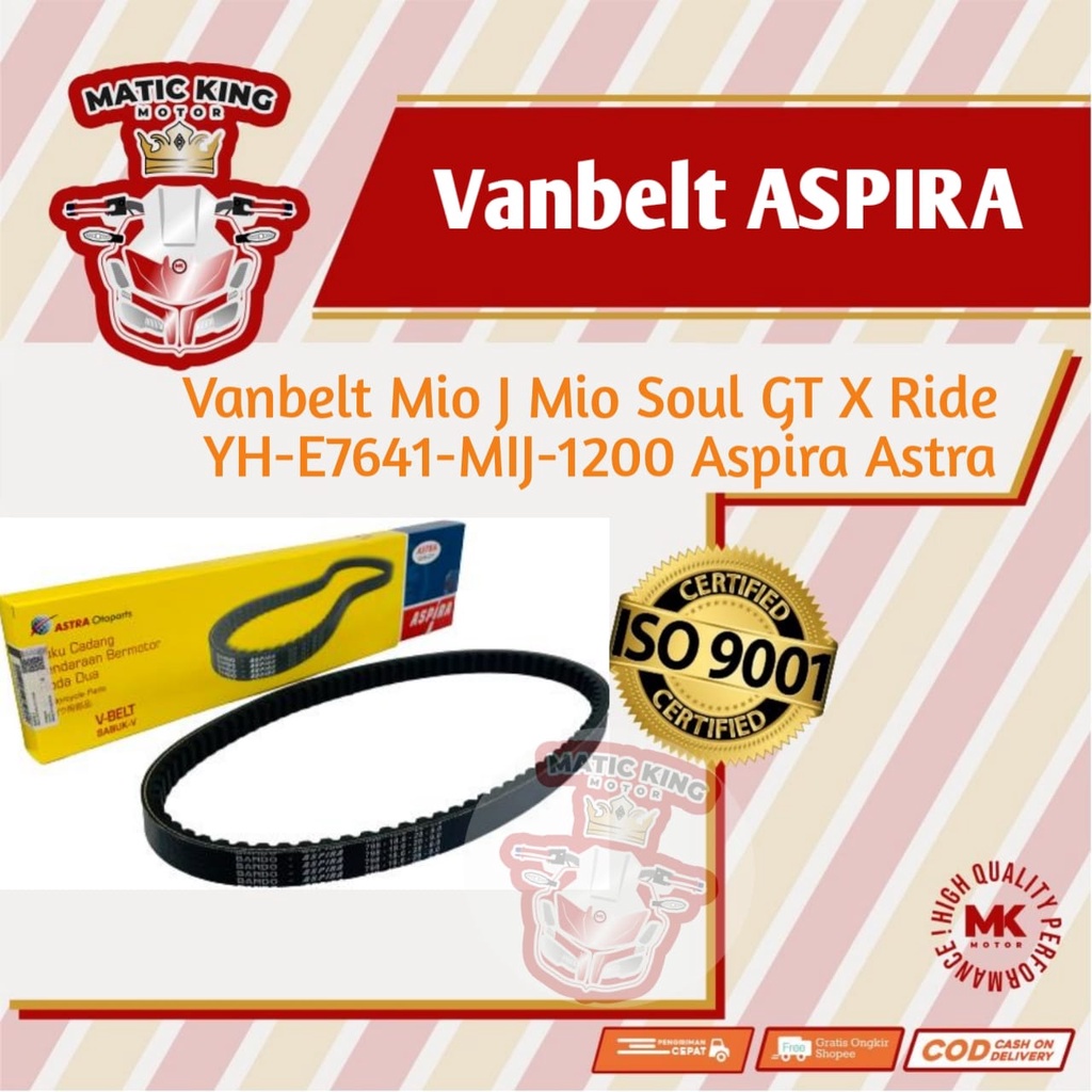 Vanbelt V belt Fanbelt Yamaha Mio J X Ride Soul GT Aspira Astra Otoparts YH-E7641-MIJ-1200