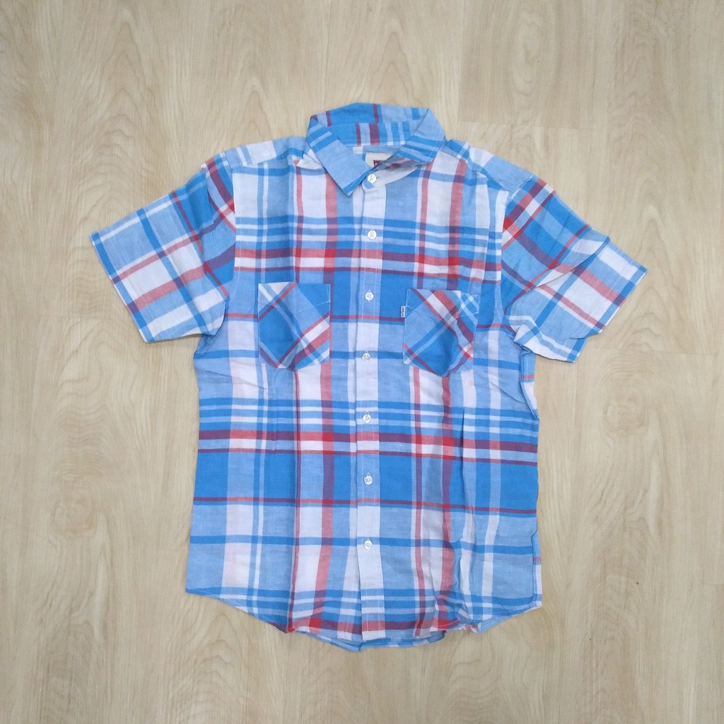 Levis Kemeja Flanel Pria – Biru Putih ( Kemeja Pria Dewasa ) Levis