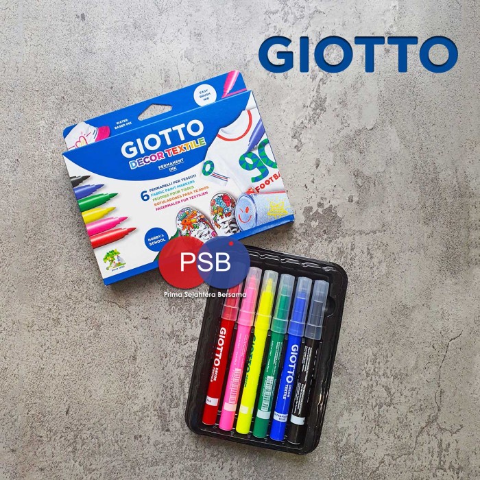 

Bergaransi Giotto Decor Textile Set 6 Warna / Spidol Kain Terbatas