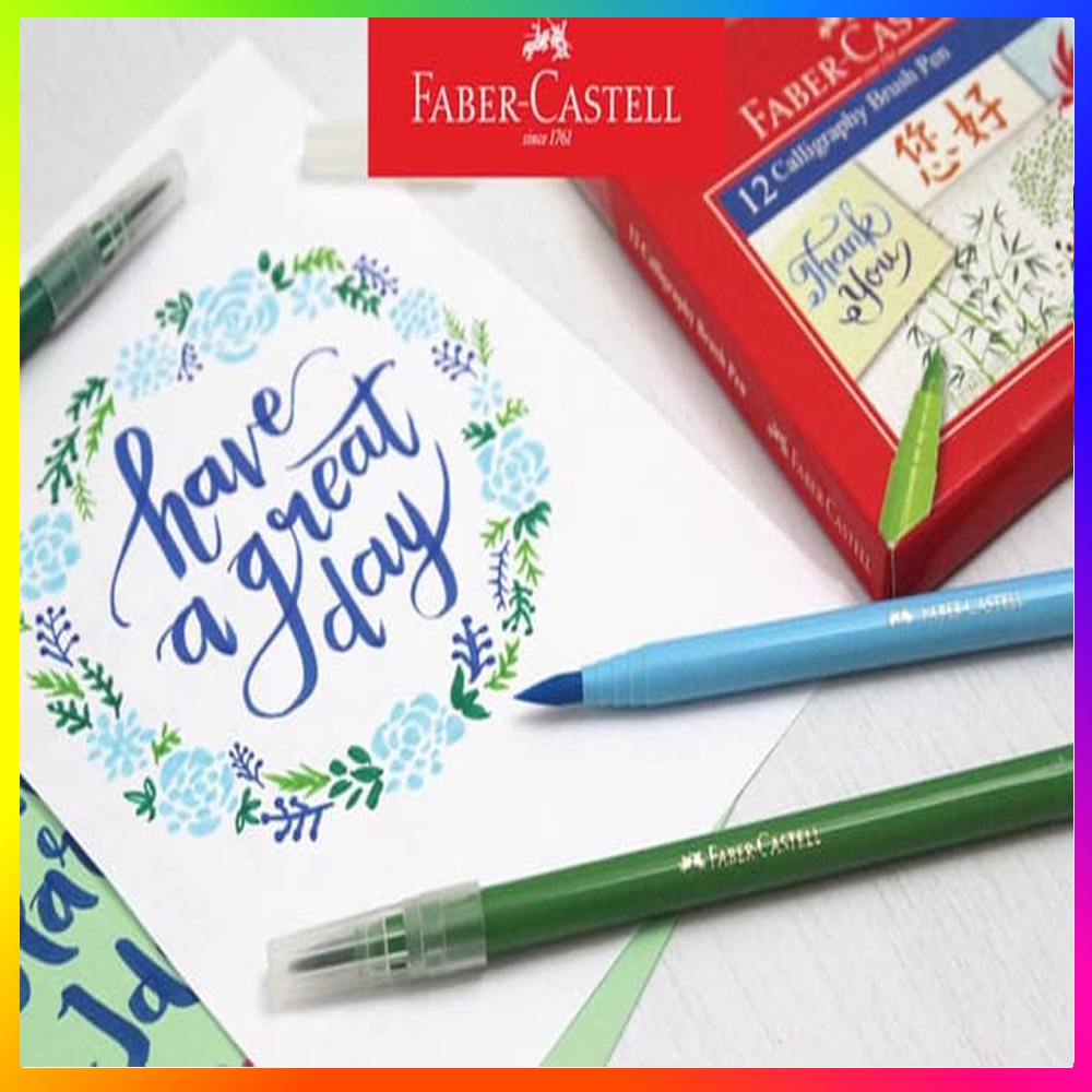 Faber-Castell Calligraphy Brush Pen Set 12 Kuas Kaligrafi Lettering