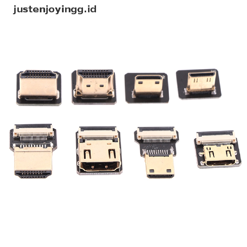 // justenjoyingg.id // FPV Micro Mini HDMI Angled Adapter Male Female Connector FPC Flat Cable ~