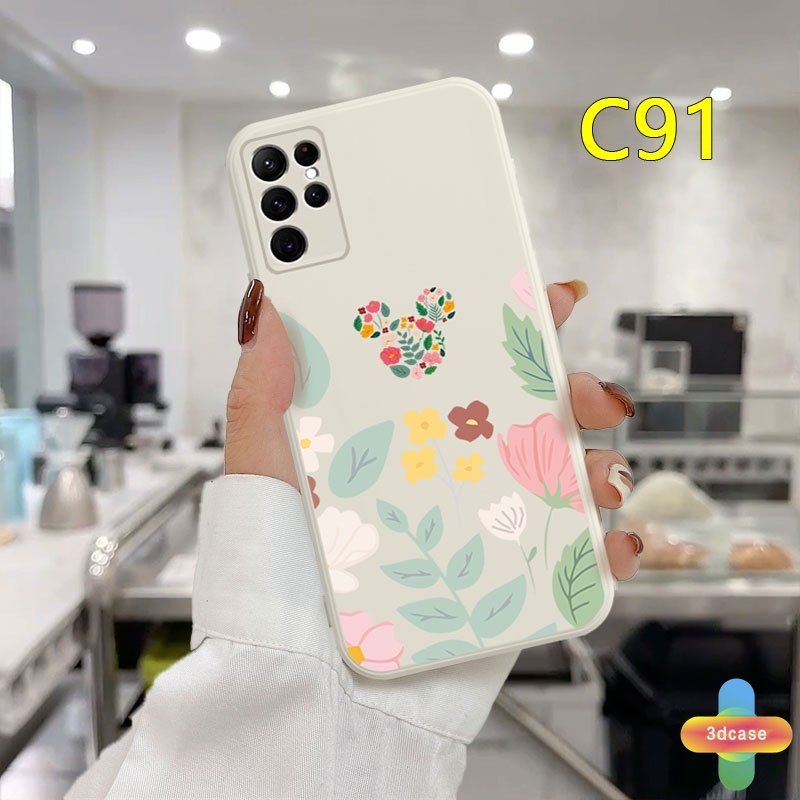 Casing OPPO A54 A15 A5S A3S A16 A95 A7 A5 A9 A31 A53 2020 A12 A1K A55 A36 A76 A96 Reno 5 4 5F 4F A74 A15S A52 A11K A92 A35 A11 A93 A32 A72 A94 A53S F17 PRO A16S A12S A12E A33 Y20 Y12 5 5i C3 C25 C12 A12 Cute Mickey Minnie Mouse Flower Anti-fall Case