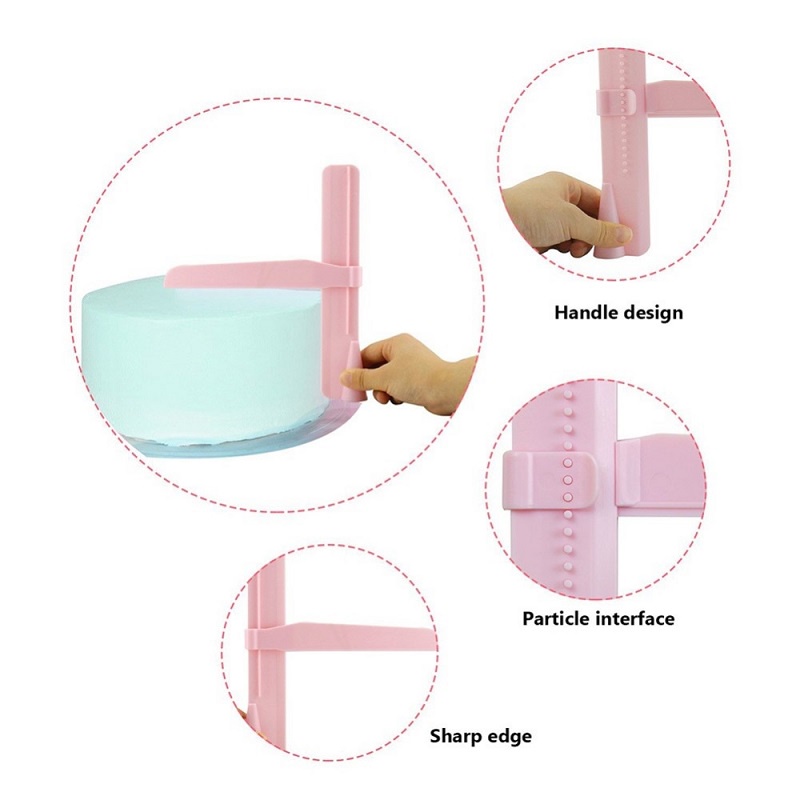 Kue Pengikis Halus Adjustable Fondant Spatula Kue Tepi Halus Cream Meratakan Perangkat DIY Baking Alat Kue Kue Spatula