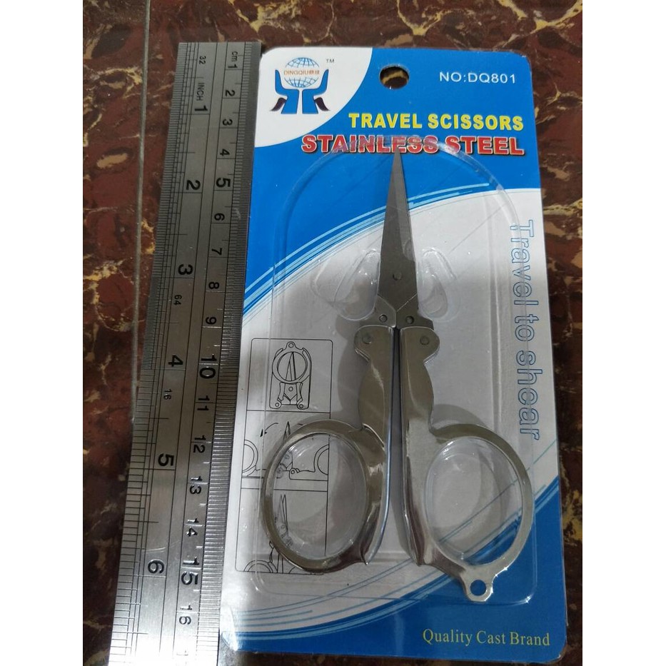 

YY. gunting lipat travel scissors stainless steel DQ801 Berkualitas